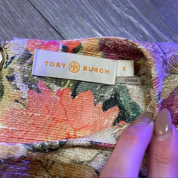 Tory Burch Kaley Floral Tweed Dress Sz 6 - Picture 6 of 9